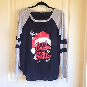 🎄"I Believe in Santa" Long Sleeve Blouse🎄